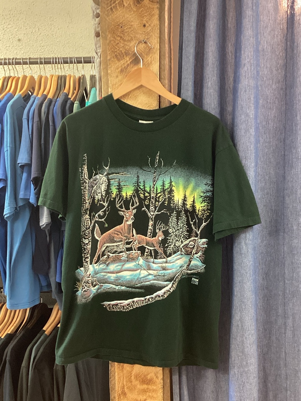 Vintage 1994 Gardner Deer Green T-Shirt